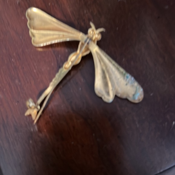 Vintage dragonfly pin no markings, black, white, gold, some issues with the meta - Picture 3 of 6